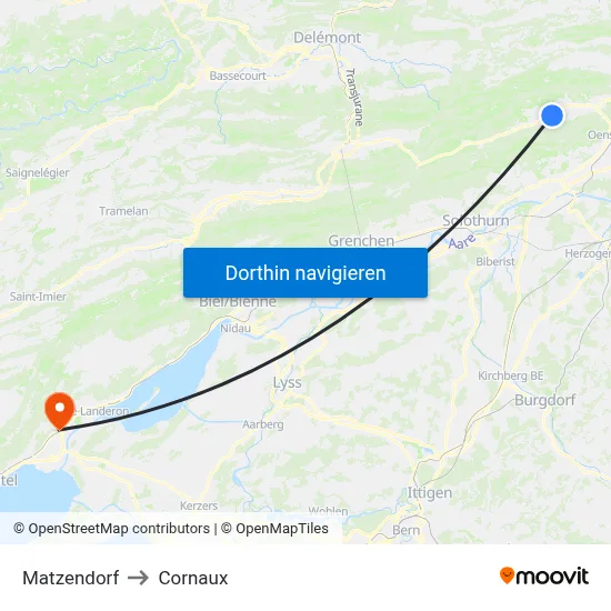 Matzendorf to Cornaux map
