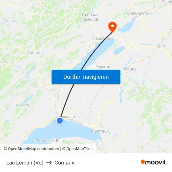 Lac Léman (Vd) to Cornaux map