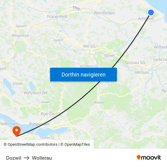 Dozwil to Wollerau map