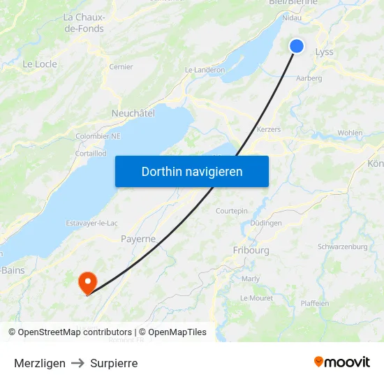 Merzligen to Surpierre map