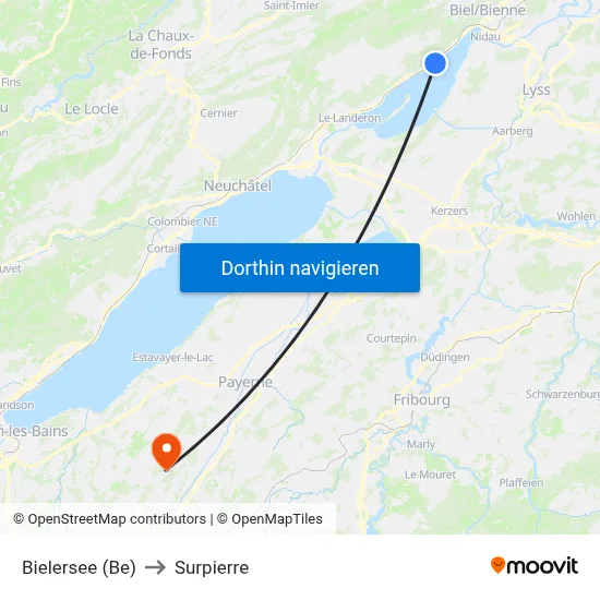 Bielersee (Be) to Surpierre map
