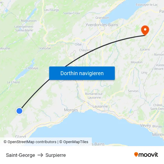 Saint-George to Surpierre map