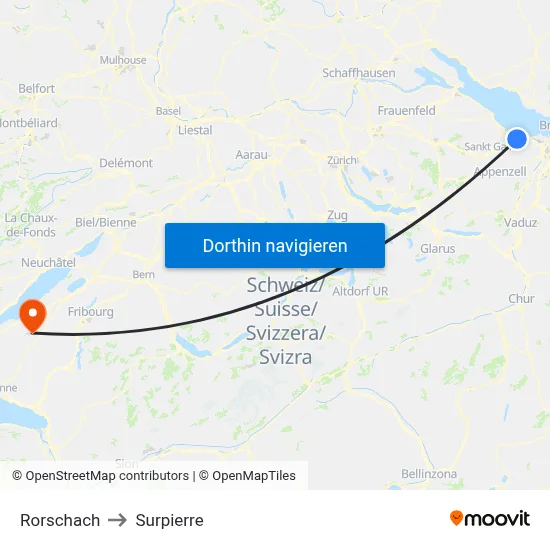 Rorschach to Surpierre map