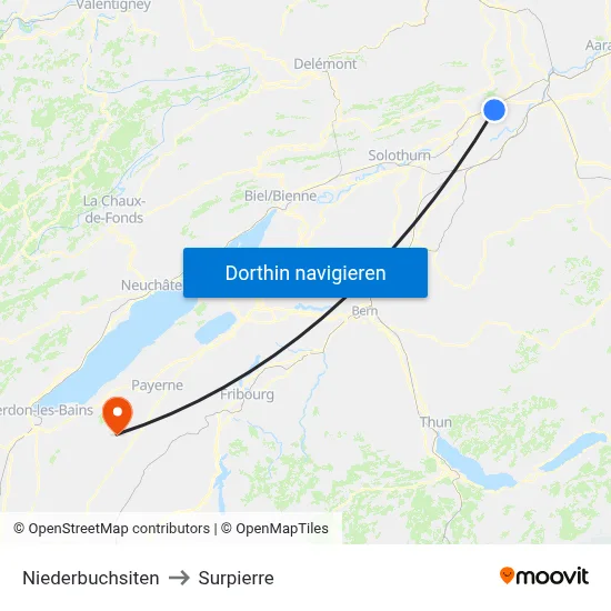 Niederbuchsiten to Surpierre map