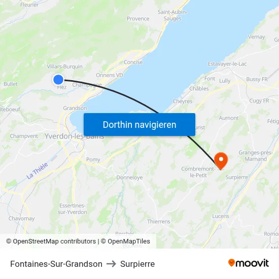Fontaines-Sur-Grandson to Surpierre map