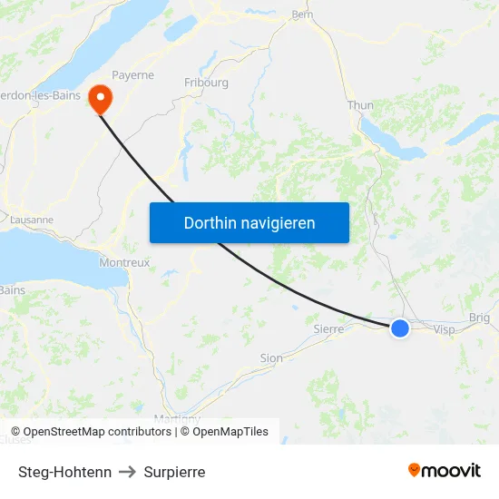 Steg-Hohtenn to Surpierre map