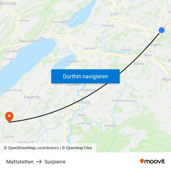 Mattstetten to Surpierre map