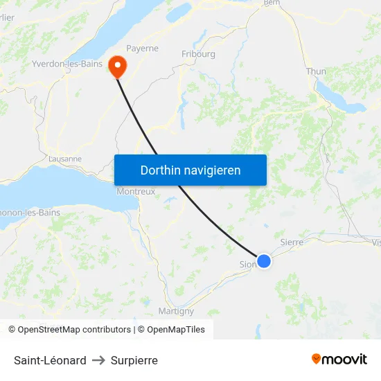Saint-Léonard to Surpierre map