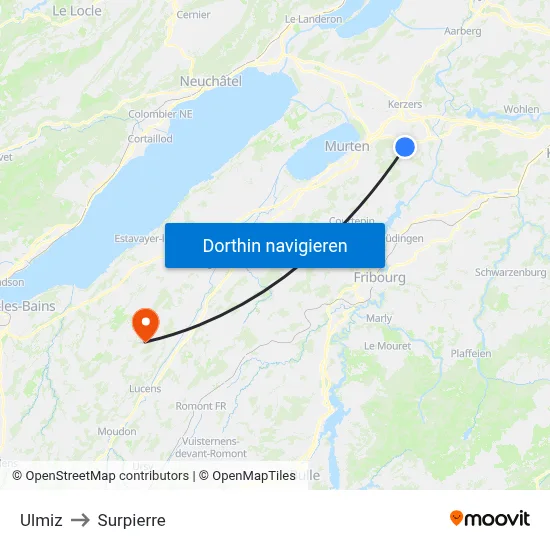 Ulmiz to Surpierre map