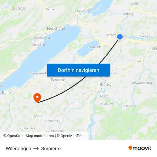 Wileroltigen to Surpierre map