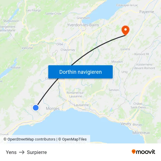 Yens to Surpierre map