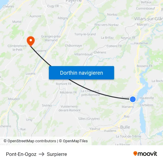 Pont-En-Ogoz to Surpierre map