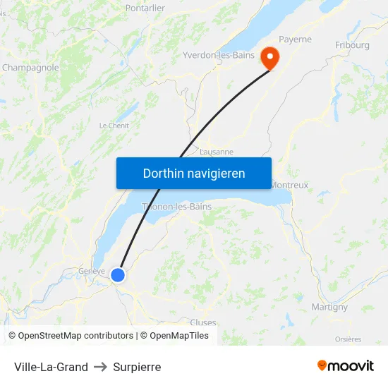 Ville-La-Grand to Surpierre map