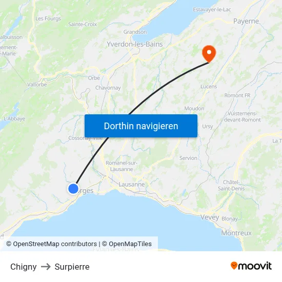 Chigny to Surpierre map