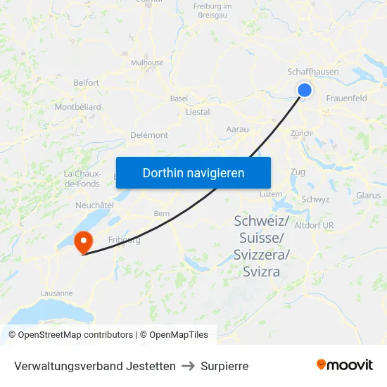 Verwaltungsverband Jestetten to Surpierre map