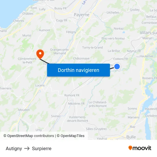 Autigny to Surpierre map