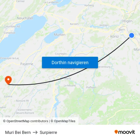 Muri Bei Bern to Surpierre map