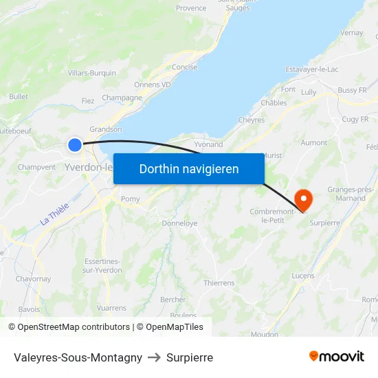 Valeyres-Sous-Montagny to Surpierre map