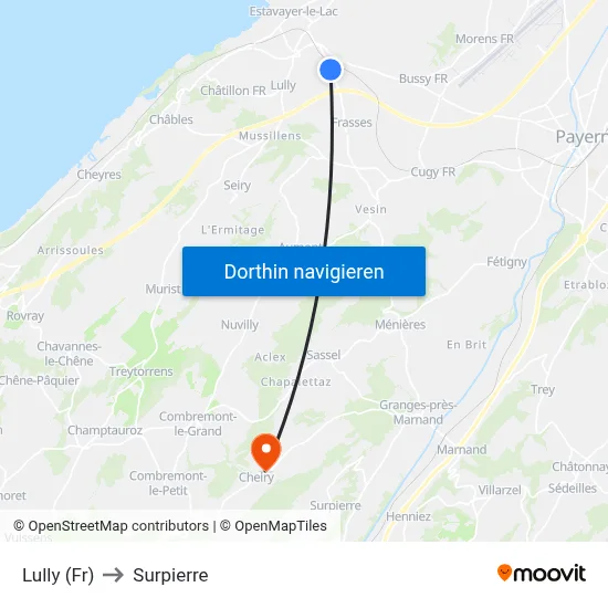Lully (Fr) to Surpierre map
