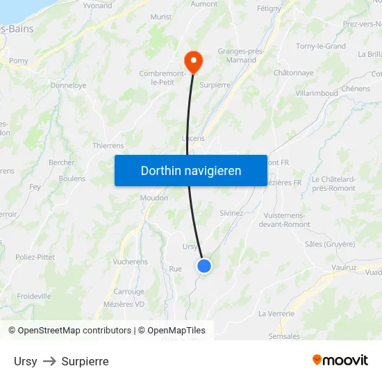 Ursy to Surpierre map