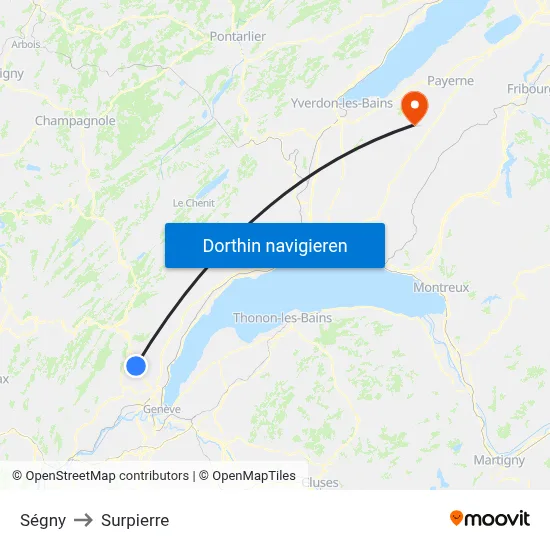 Ségny to Surpierre map