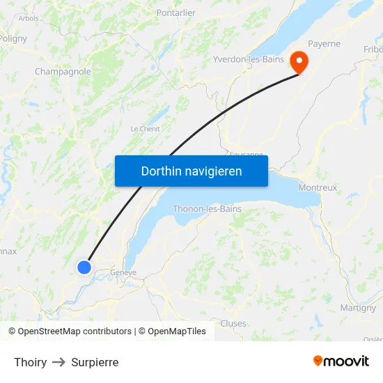 Thoiry to Surpierre map