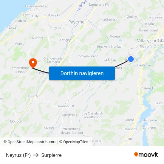 Neyruz (Fr) to Surpierre map