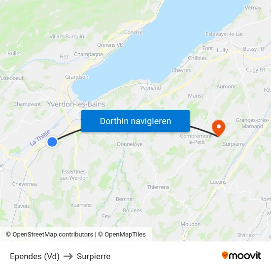 Ependes (Vd) to Surpierre map