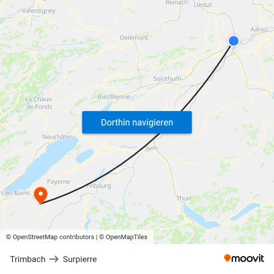 Trimbach to Surpierre map