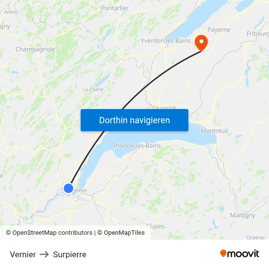 Vernier to Surpierre map