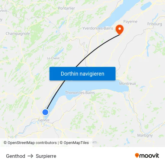 Genthod to Surpierre map