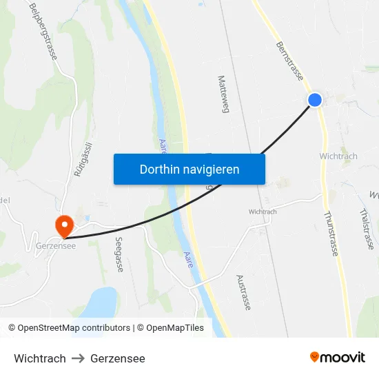 Wichtrach to Gerzensee map