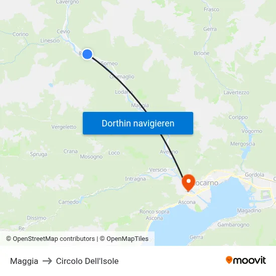 Maggia to Circolo Dell'Isole map
