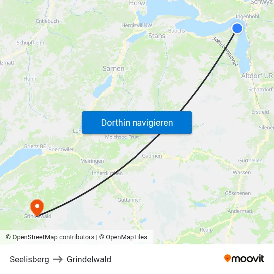 Seelisberg to Grindelwald map