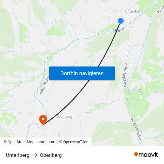 Unteriberg to Oberiberg map
