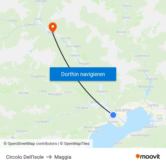Circolo Dell'Isole to Maggia map