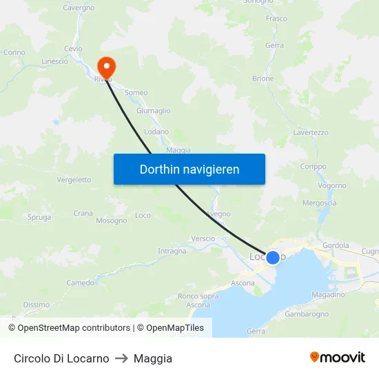 Circolo Di Locarno to Maggia map