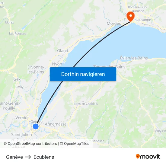 Genève to Ecublens map