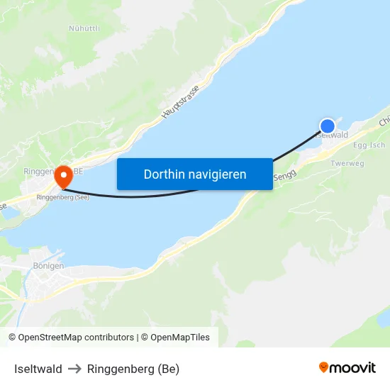 Iseltwald to Ringgenberg (Be) map