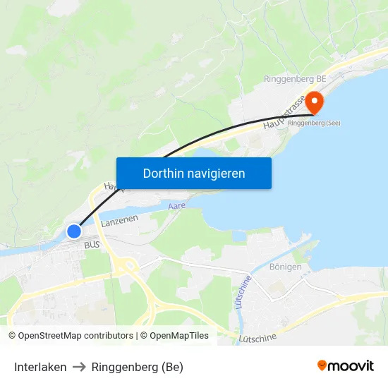 Interlaken to Ringgenberg (Be) map