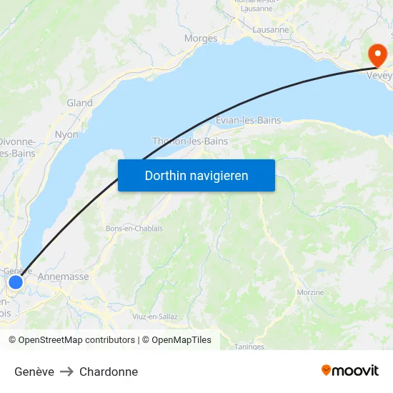 Genève to Chardonne map