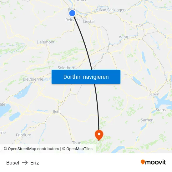 Basel to Eriz map