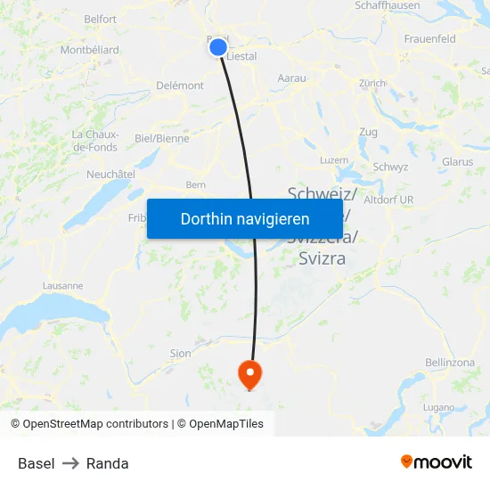 Basel to Randa map