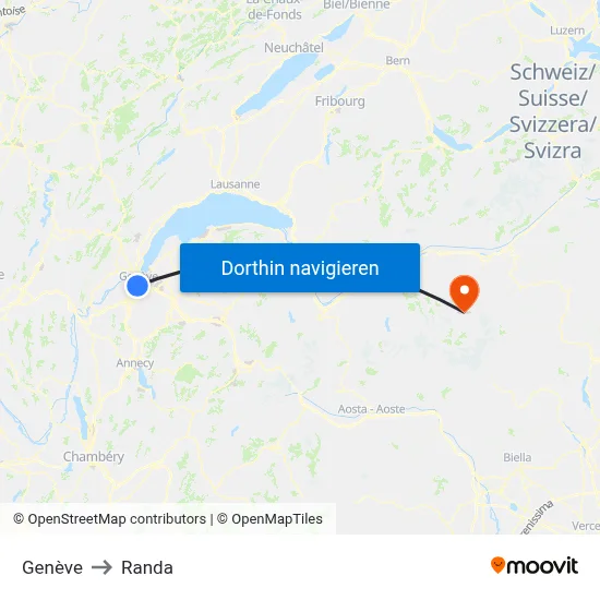 Genève to Randa map