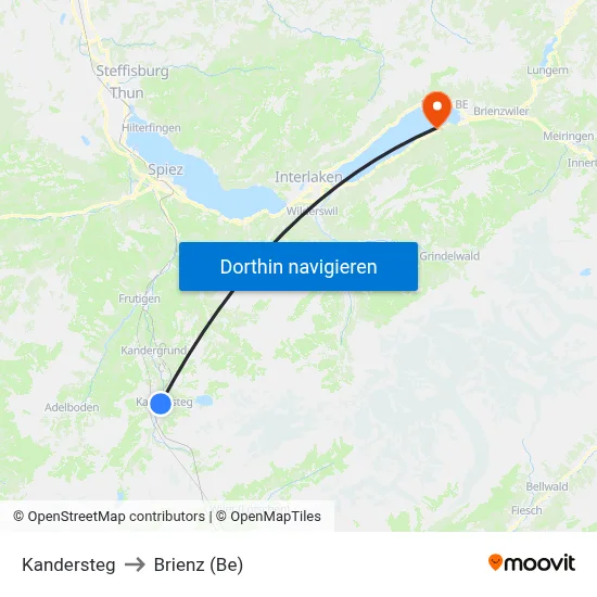 Kandersteg to Brienz (Be) map