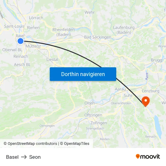 Basel to Seon map