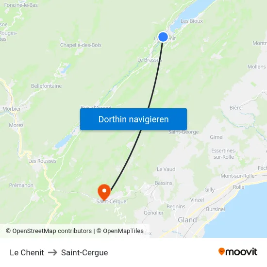 Le Chenit to Saint-Cergue map