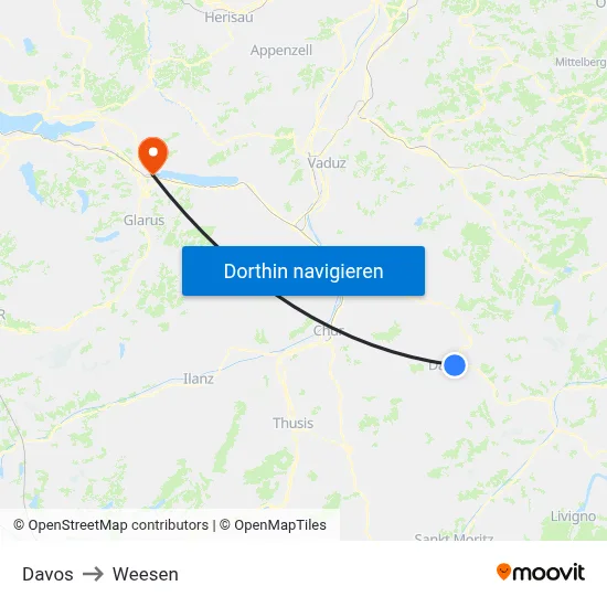 Davos to Weesen map