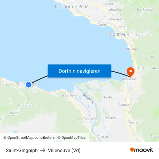 Saint-Gingolph to Villeneuve (Vd) map