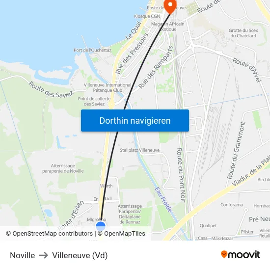 Noville to Villeneuve (Vd) map